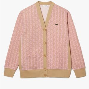 WOMEN'S LOOSE FIT MONOGRAM PRINT CARDIGAN
